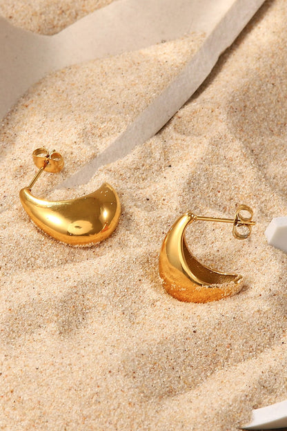 Stainless Steel C-Hoop Earrings by Sparkala