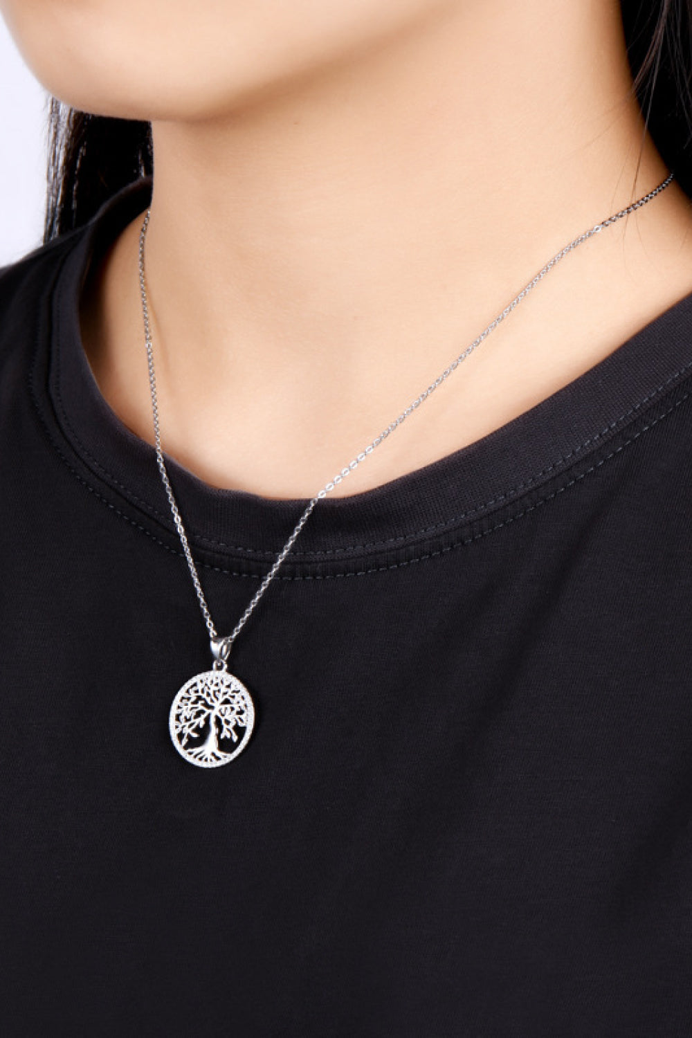 Adored 925 Sterling Silver Sparkala™ Tree Pendant Necklace (Platinum-Plated Fine Silver) by Sparkala