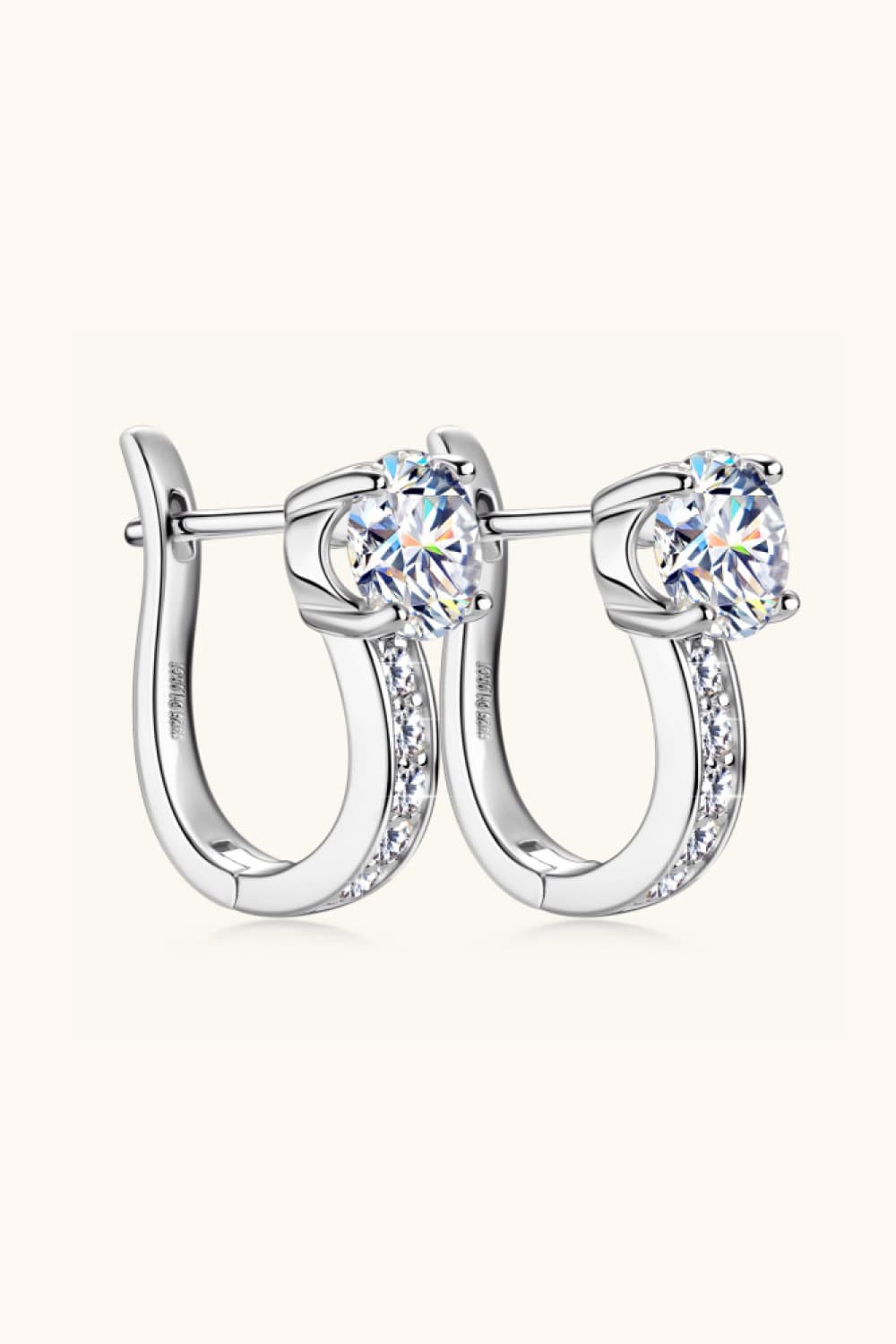 2 Carat Sparkala™ Platinum-Plated 925 Sterling Silver Earrings by Sparkala