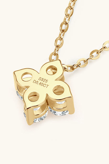 Sparkala™ Four Leaf Clover Pendant Necklace (Platinum-Plated Fine Silver) by Sparkala