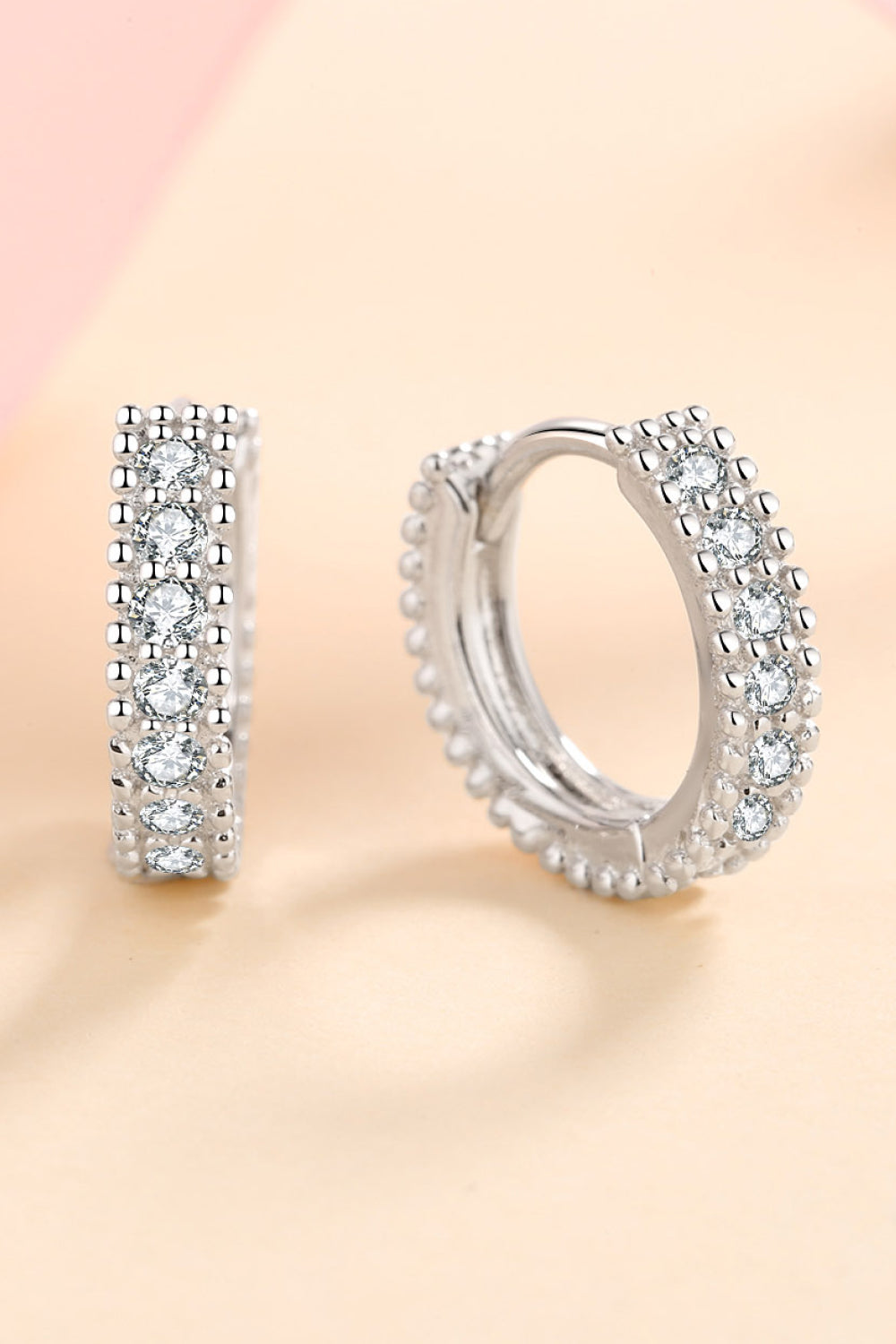 Pure Sterling Silver Inlaid Sparkala™ Huggie Earrings by Sparkala