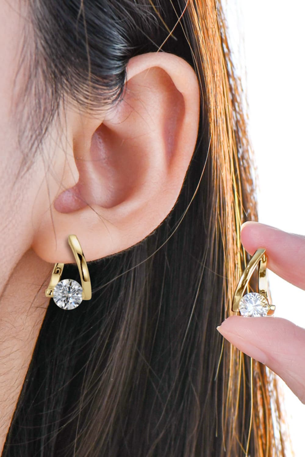 2 Carat Sparkala™ Platinum-Plated 925 Sterling Silver Heart Earrings by Sparkala