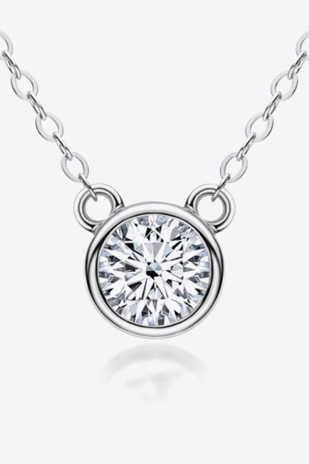 1 Carat Sparkala™ Round Pendant Necklace (Platinum-Plated Fine Silver) by Sparkala