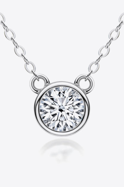 1 Carat Sparkala™ Round Pendant Necklace (Platinum-Plated Fine Silver) by Sparkala