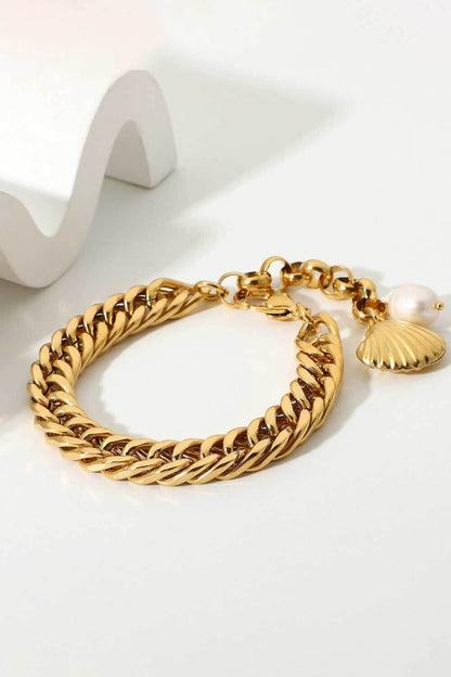 18K Gold-Plated Curb Chain Bracelet by Sparkala
