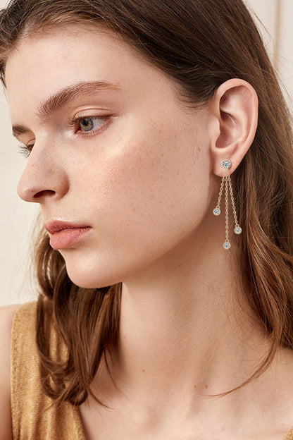 1.2 Carat Sparkala™ Layered Chain Earrings by Sparkala