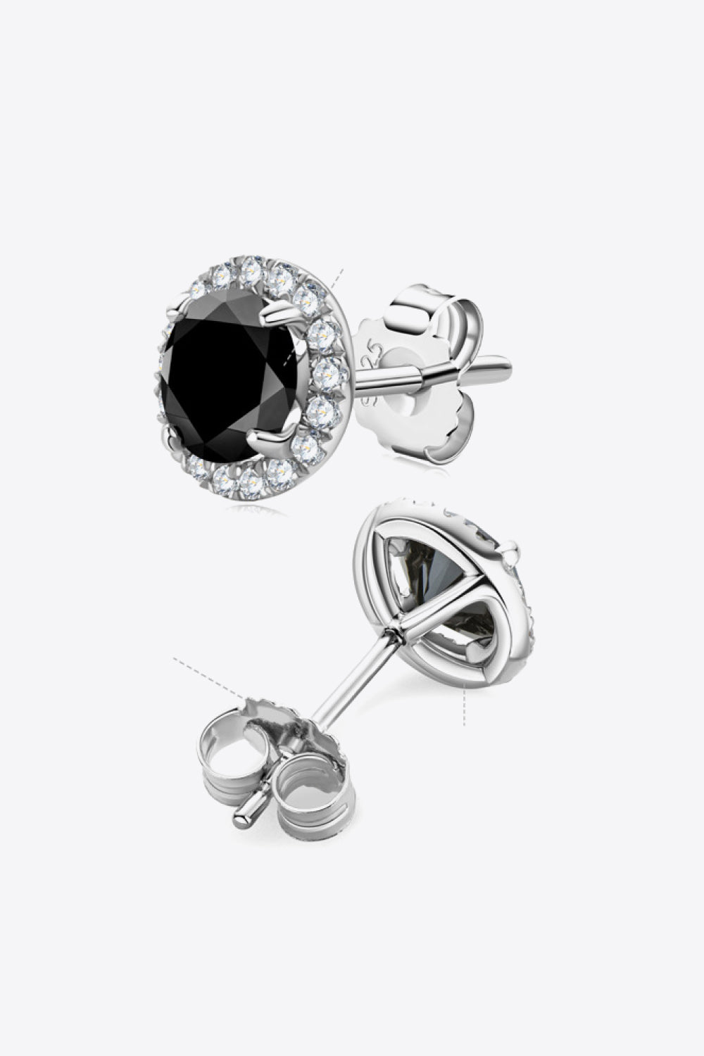 Two-Tone 4-Prong Sparkala™ Stud Earrings (Platinum-Plated Fine Silver) by Sparkala