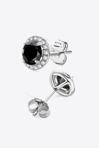 Two-Tone 4-Prong Sparkala™ Stud Earrings (Platinum-Plated Fine Silver) by Sparkala