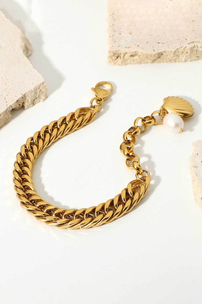 18K Gold-Plated Curb Chain Bracelet by Sparkala