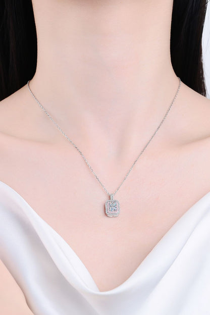 1 Carat Sparkala™ Geometric Pendant Chain Necklace (Platinum-Plated Fine Silver) by Sparkala