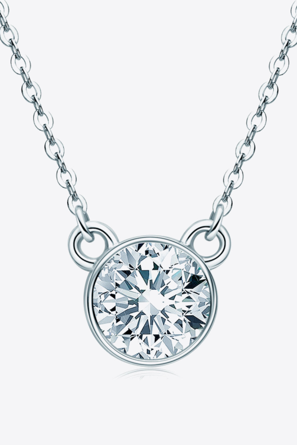 1 Carat Sparkala™ Round Pendant Necklace (Platinum-Plated Fine Silver) by Sparkala