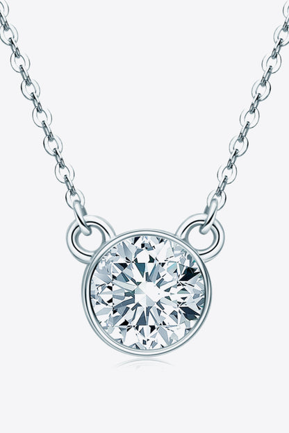 1 Carat Sparkala™ Round Pendant Necklace (Platinum-Plated Fine Silver) by Sparkala