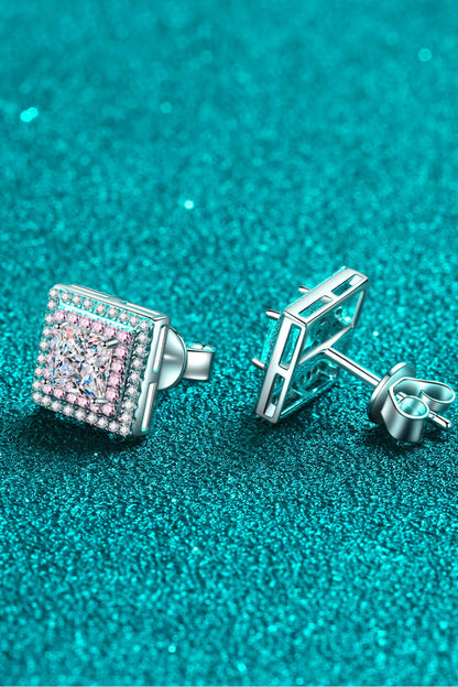 Sparkala™ Square Stud Earrings (Platinum-Plated Fine Silver) by Sparkala