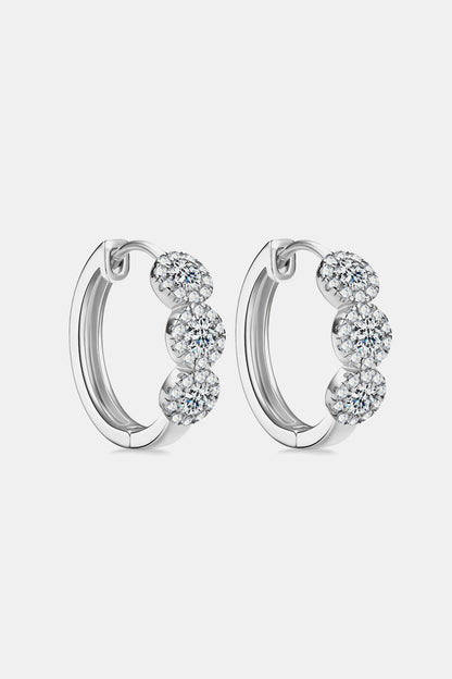 Sparkala™ Platinum-Plated 925 Sterling Silver Huggie Earrings by Sparkala