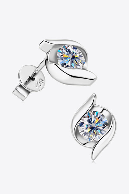 1 Carat Sparkala™ Platinum-Plated 925 Sterling Silver Stud Earrings by Sparkala