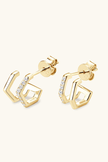 Sparkala™ Platinum-Plated 925 Sterling Silver Double-Layered Earrings by Sparkala