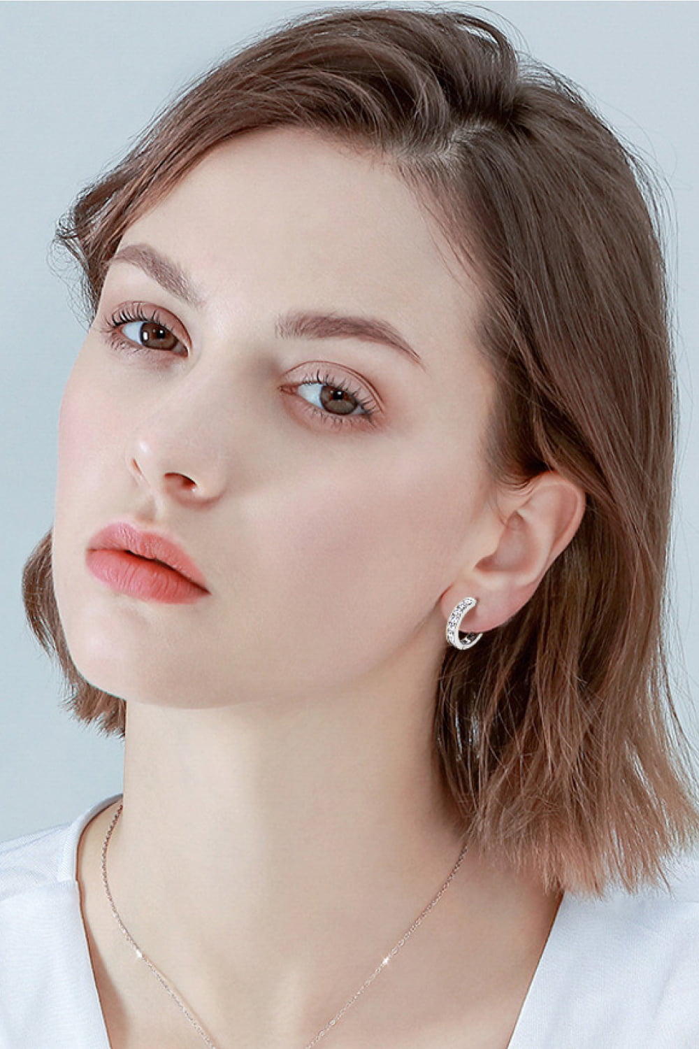 Sparkala™ Platinum-Plated 925 Sterling Silver Huggie Earrings by Sparkala
