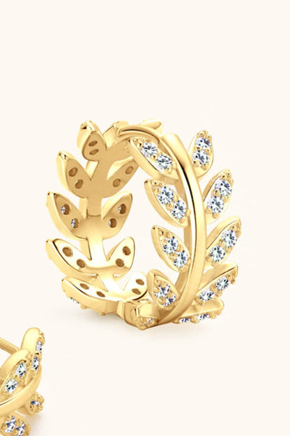 Sparkala™ Leaf Platinum-Plated 925 Sterling Silver Earrings by Sparkala
