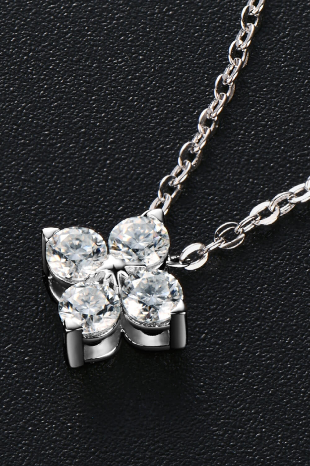 Sparkala™ Four Leaf Clover Pendant Necklace (Platinum-Plated Fine Silver) by Sparkala