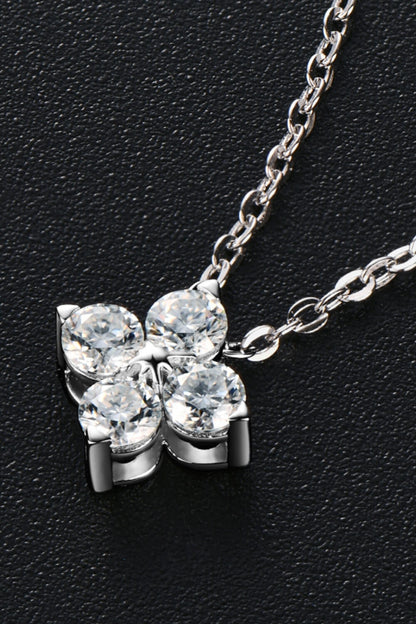 Sparkala™ Four Leaf Clover Pendant Necklace (Platinum-Plated Fine Silver) by Sparkala