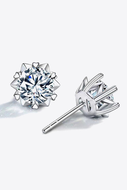 Stuck On You 4 Carat Sparkala™ Stud Earrings (Platinum-Plated Fine Silver) by Sparkala