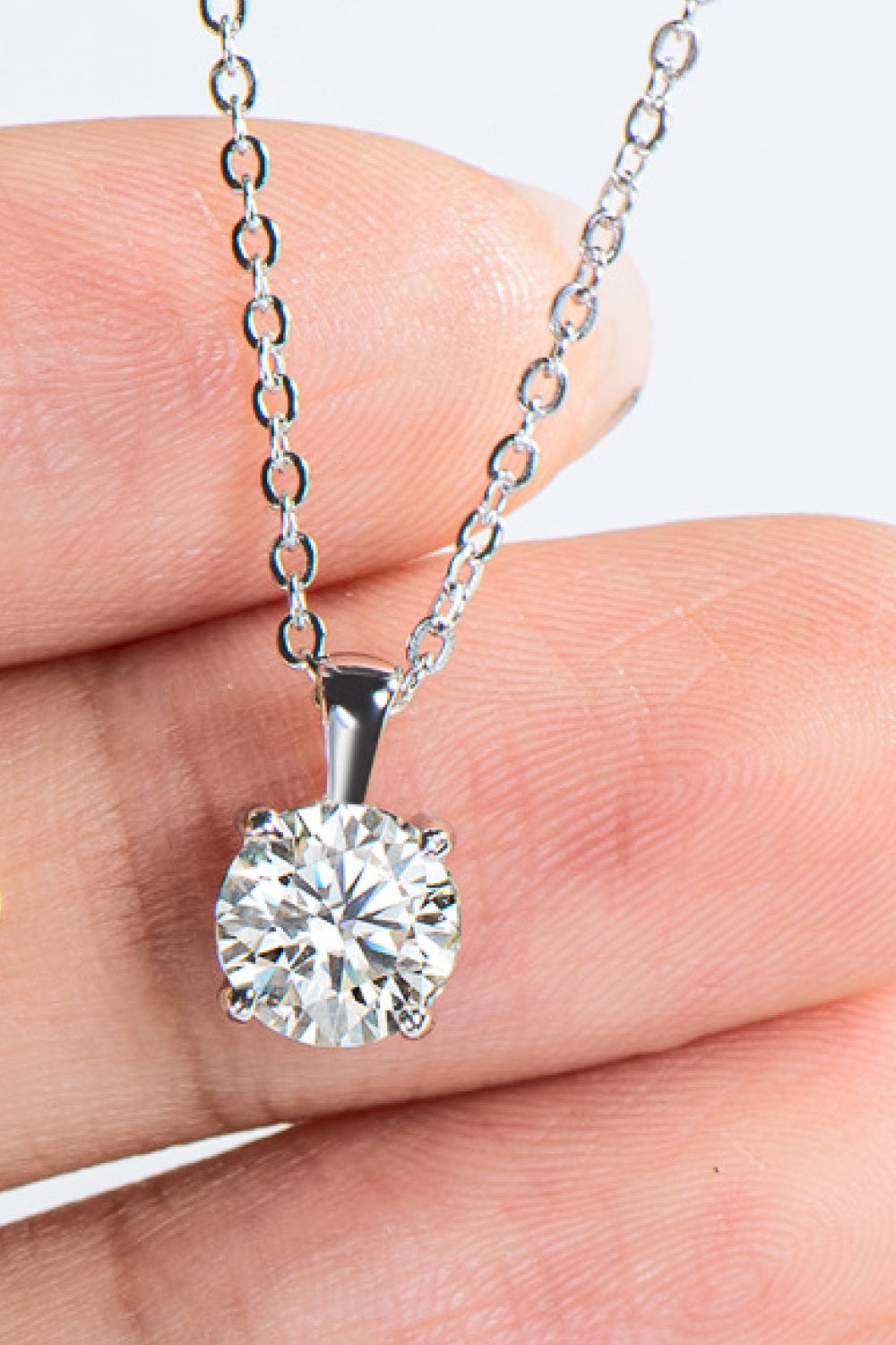 1 Carat Sparkala™ Chain-Link Necklace (Platinum-Plated Fine Silver) by Sparkala