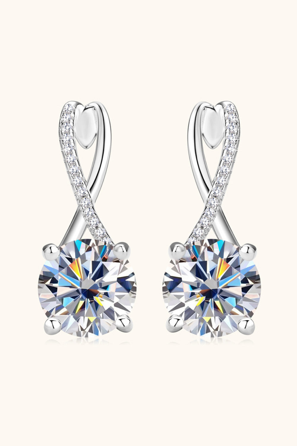 4 Carat Sparkala™ Platinum-Plated 925 Sterling Silver Earrings by Sparkala