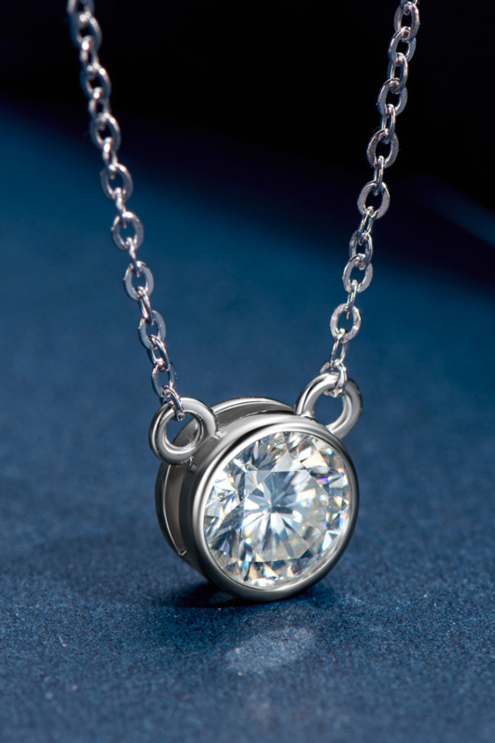 1 Carat Sparkala™ Round Pendant Necklace (Platinum-Plated Fine Silver) by Sparkala