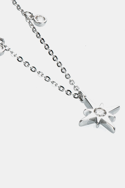 Sparkala™ North Star Pendant Platinum-Plated 925 Sterling Silver Necklace by Sparkala