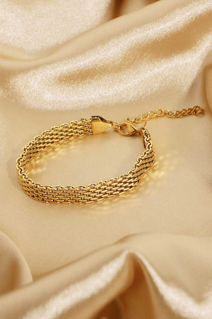 18K Gold-Plated Wide Chain Bracelet by Sparkala