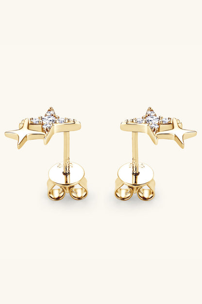 Sparkala™ Platinum-Plated 925 Sterling Silver Star Shape Earrings by Sparkala