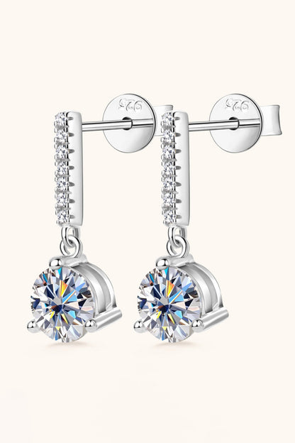 2 Carat Sparkala™ Platinum-Plated 925 Sterling Silver Drop Earrings by Sparkala