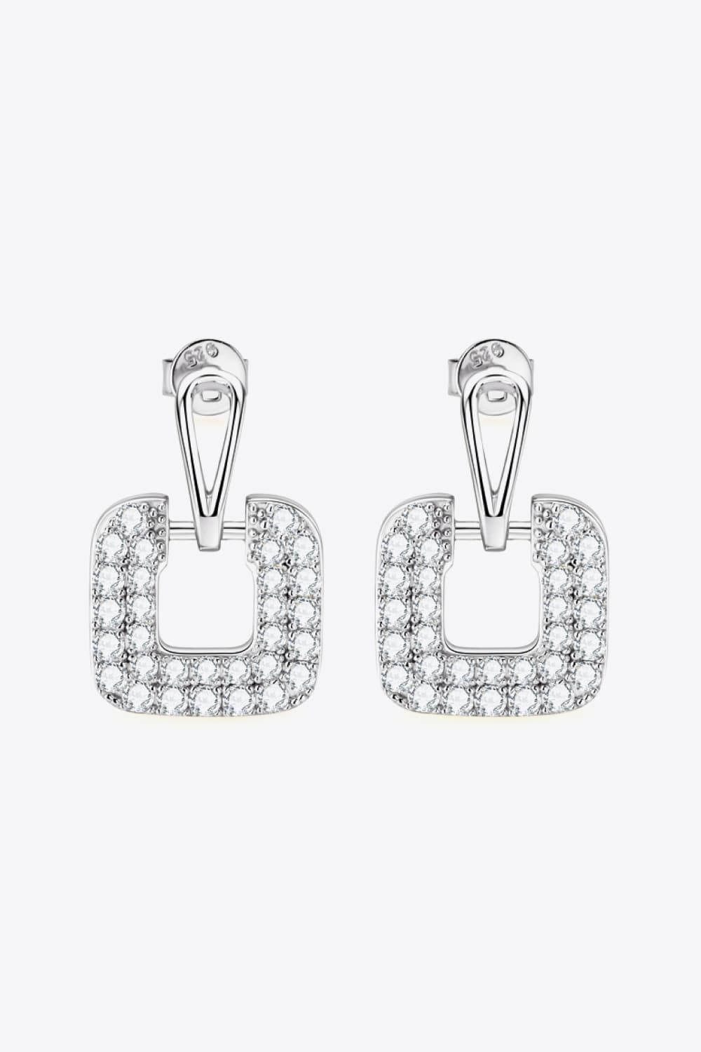 1.68 Carat Sparkala™ Platinum-Plated 925 Sterling Silver Drop Earrings by Sparkala