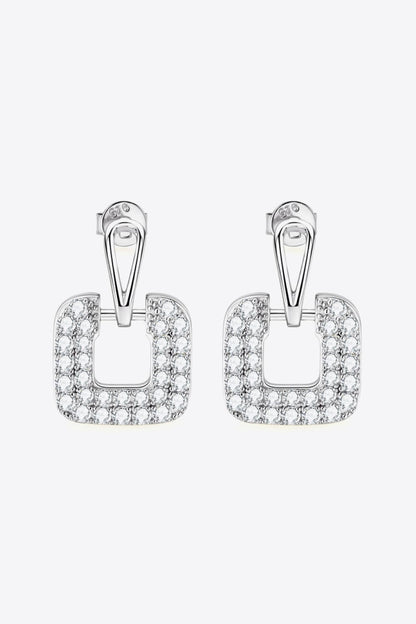 1.68 Carat Sparkala™ Platinum-Plated 925 Sterling Silver Drop Earrings by Sparkala