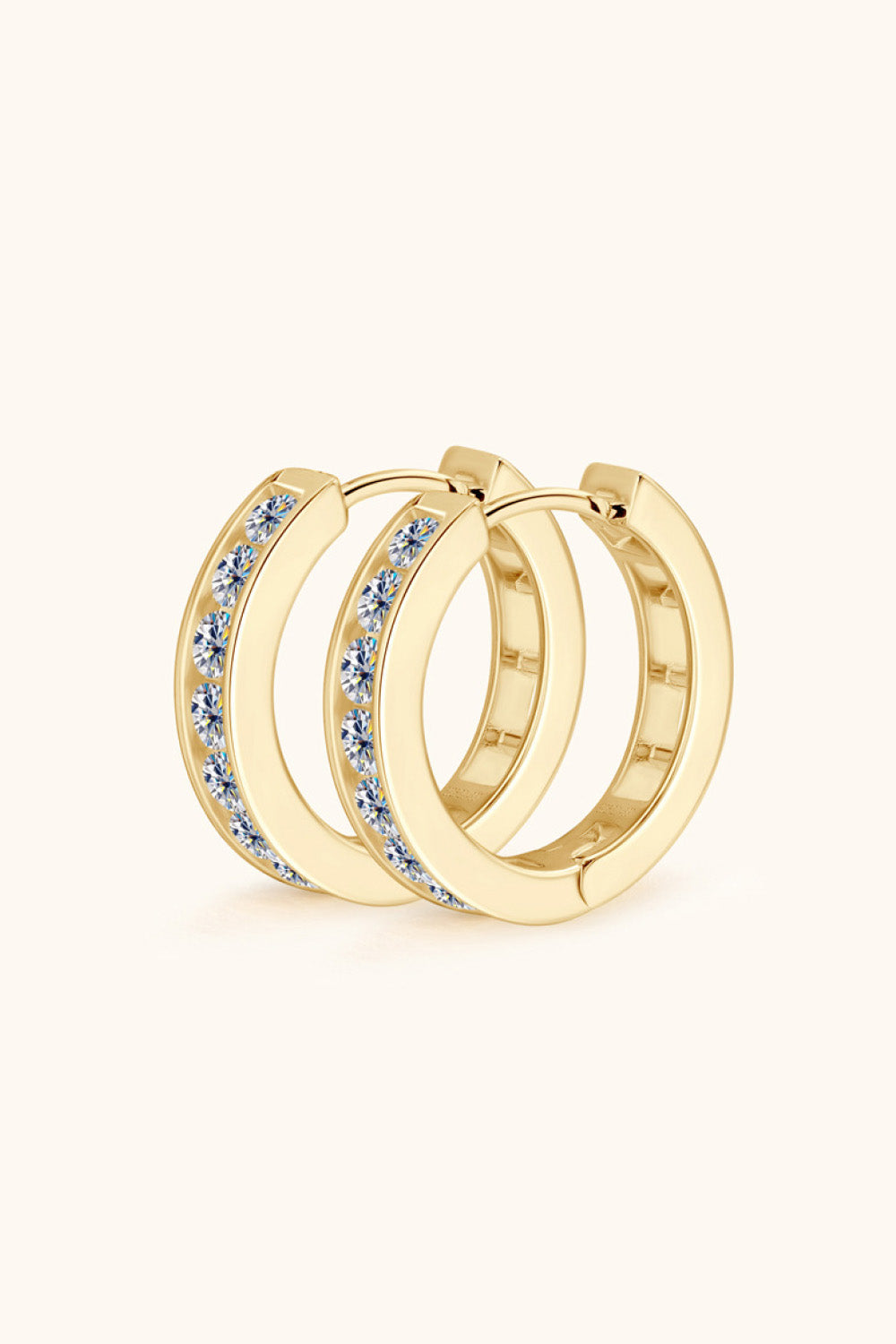 Sparkala™ Platinum-Plated 925 Sterling Silver Huggie Earrings by Sparkala