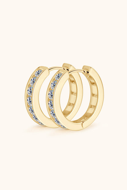 Sparkala™ Platinum-Plated 925 Sterling Silver Huggie Earrings by Sparkala