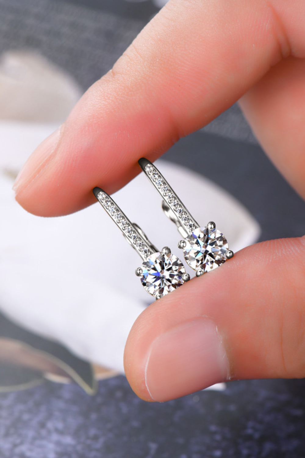 2 Carat Sparkala™ Platinum-Plated 925 Sterling Silver Earrings by Sparkala