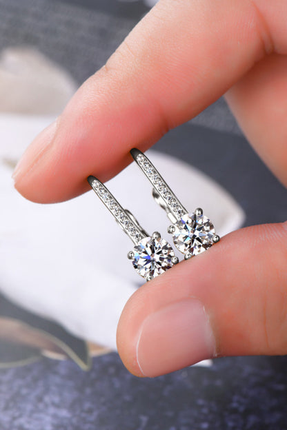 2 Carat Sparkala™ Platinum-Plated 925 Sterling Silver Earrings by Sparkala