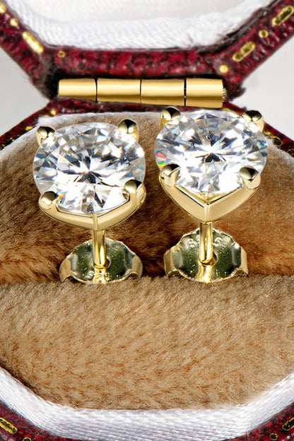 1 Carat Sparkala™ 4-Prong Stud Earrings (Platinum-Plated Fine Silver) by Sparkala