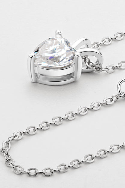 1 Carat Sparkala™ Heart-Shaped Pendant Necklace (Platinum-Plated Fine Silver) by Sparkala