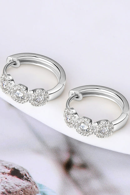 Sparkala™ Platinum-Plated 925 Sterling Silver Huggie Earrings by Sparkala