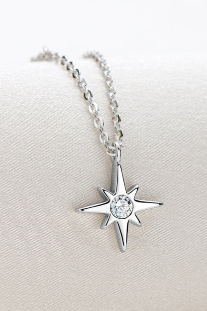 Sparkala™ North Star Pendant Platinum-Plated 925 Sterling Silver Necklace by Sparkala