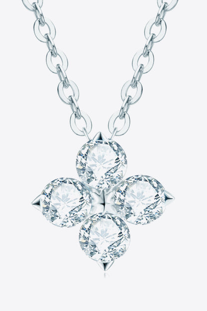 Sparkala™ Four Leaf Clover Pendant Necklace (Platinum-Plated Fine Silver) by Sparkala