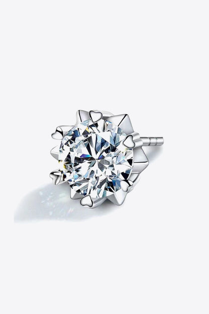 Stuck On You 4 Carat Sparkala™ Stud Earrings (Platinum-Plated Fine Silver) by Sparkala