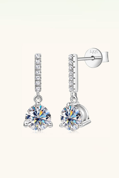 2 Carat Sparkala™ Platinum-Plated 925 Sterling Silver Drop Earrings by Sparkala