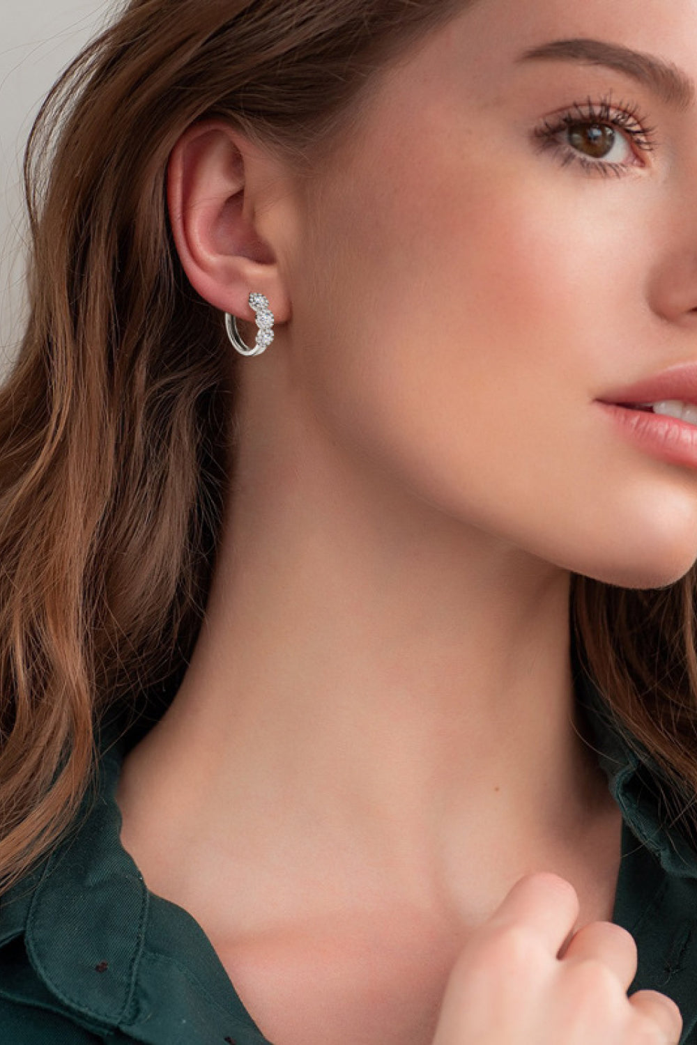Sparkala™ Platinum-Plated 925 Sterling Silver Huggie Earrings by Sparkala