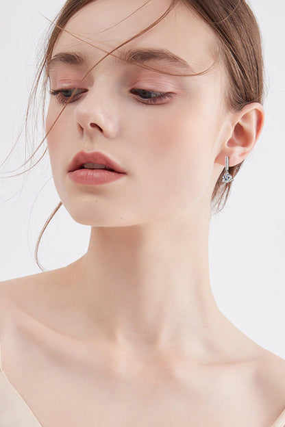2 Carat Sparkala™ Platinum-Plated 925 Sterling Silver Drop Earrings by Sparkala
