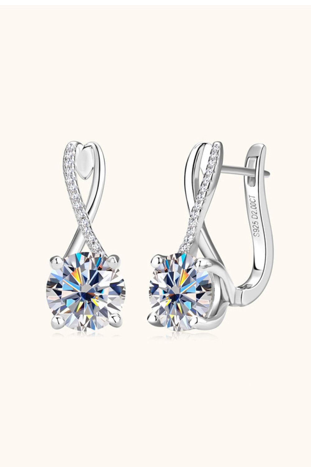4 Carat Sparkala™ Platinum-Plated 925 Sterling Silver Earrings by Sparkala