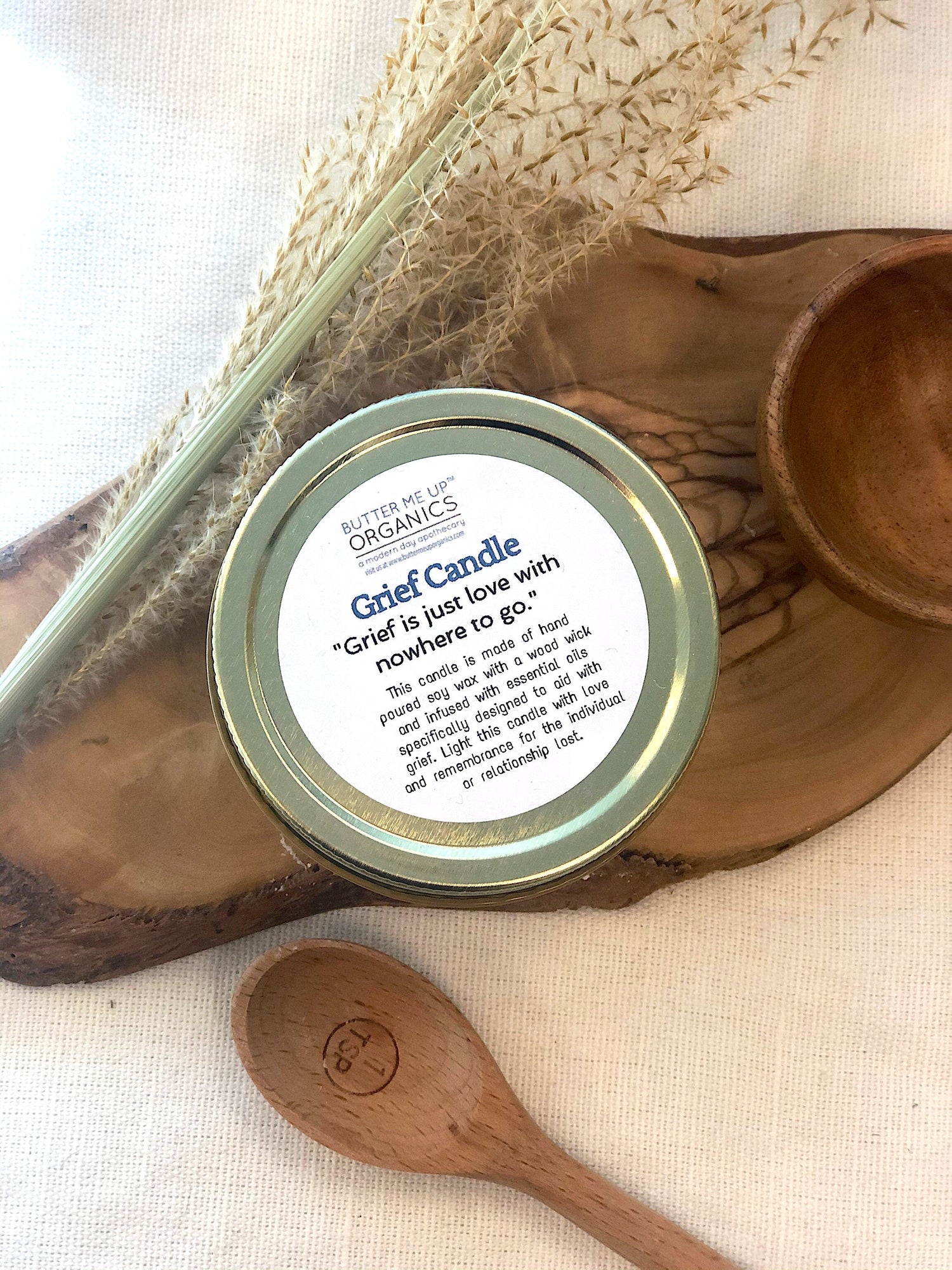 Grief Candle / Intention Candle / Essential Oil Candle / Soy Wax Candle / Candle for Grief by Butter Me Up Organics