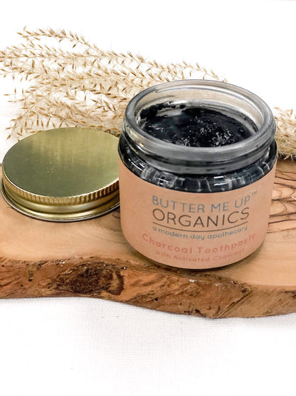 Organic Activated Charcoal Toothpaste / Whitening Toothpaste / Organic Toothpaste / Black Toothpaste / Charcoal Toothpaste / Tooth Paste by Butter Me Up Organics